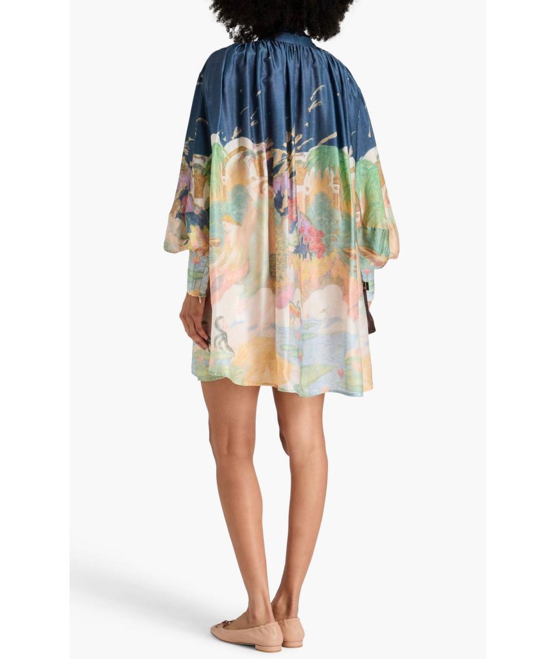 ZIMMERMANN Темно-синее шелковое коктейльное платье, фото 3