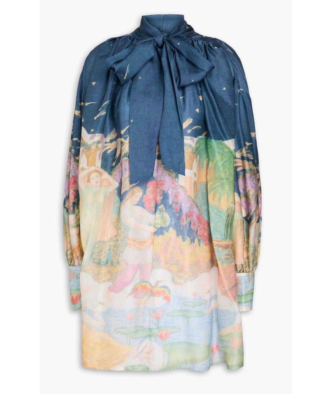 ZIMMERMANN Темно-синее шелковое коктейльное платье, фото 10