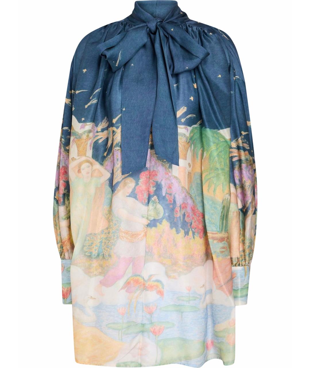 ZIMMERMANN Темно-синее шелковое коктейльное платье, фото 1