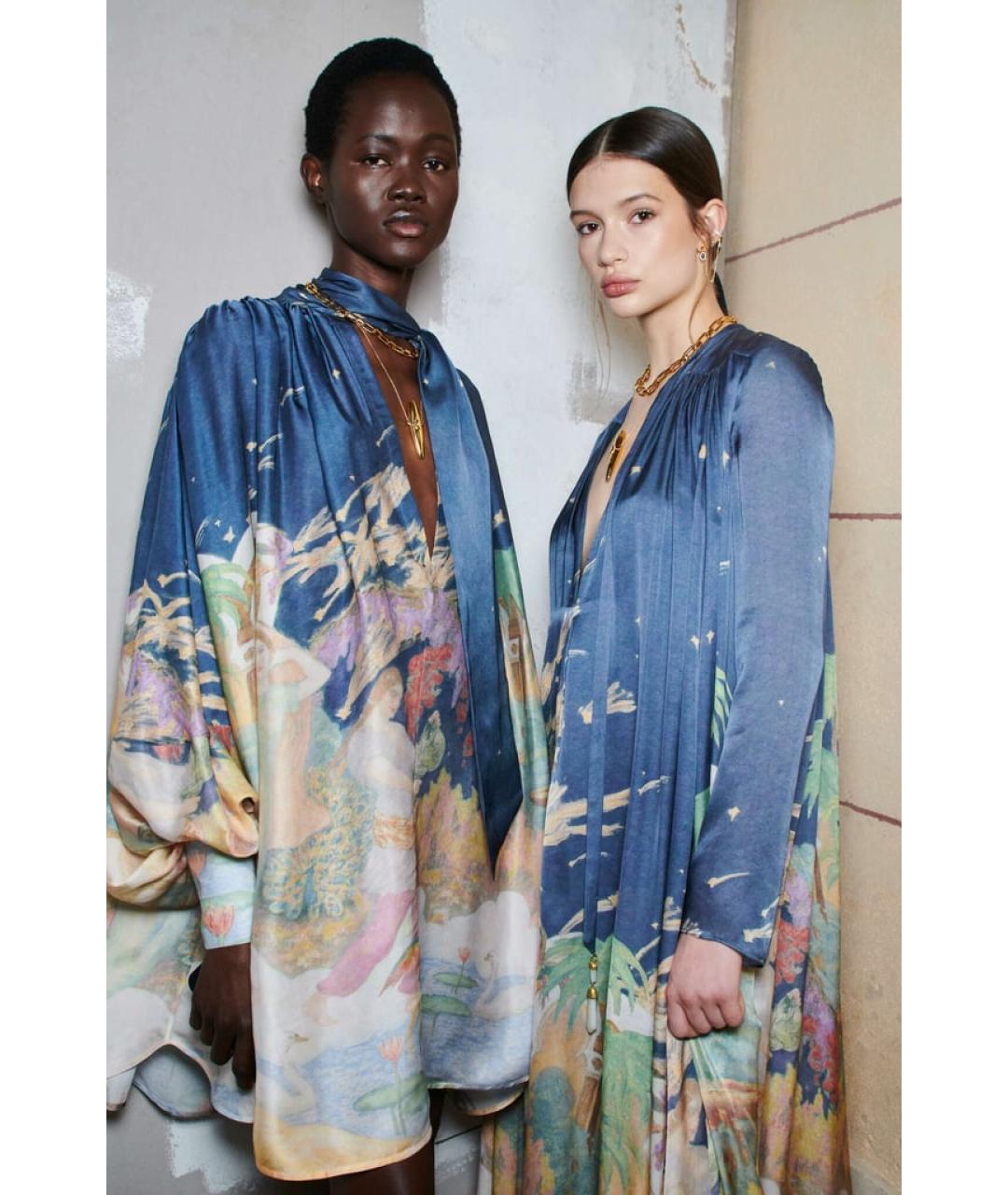 ZIMMERMANN Темно-синее шелковое коктейльное платье, фото 8