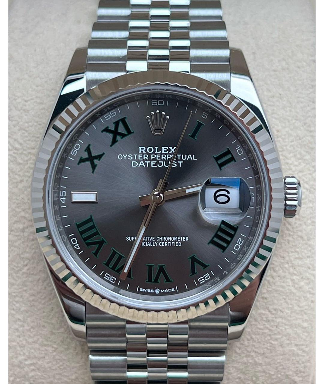 ROLEX Антрацитовые часы из белого золота, фото 4