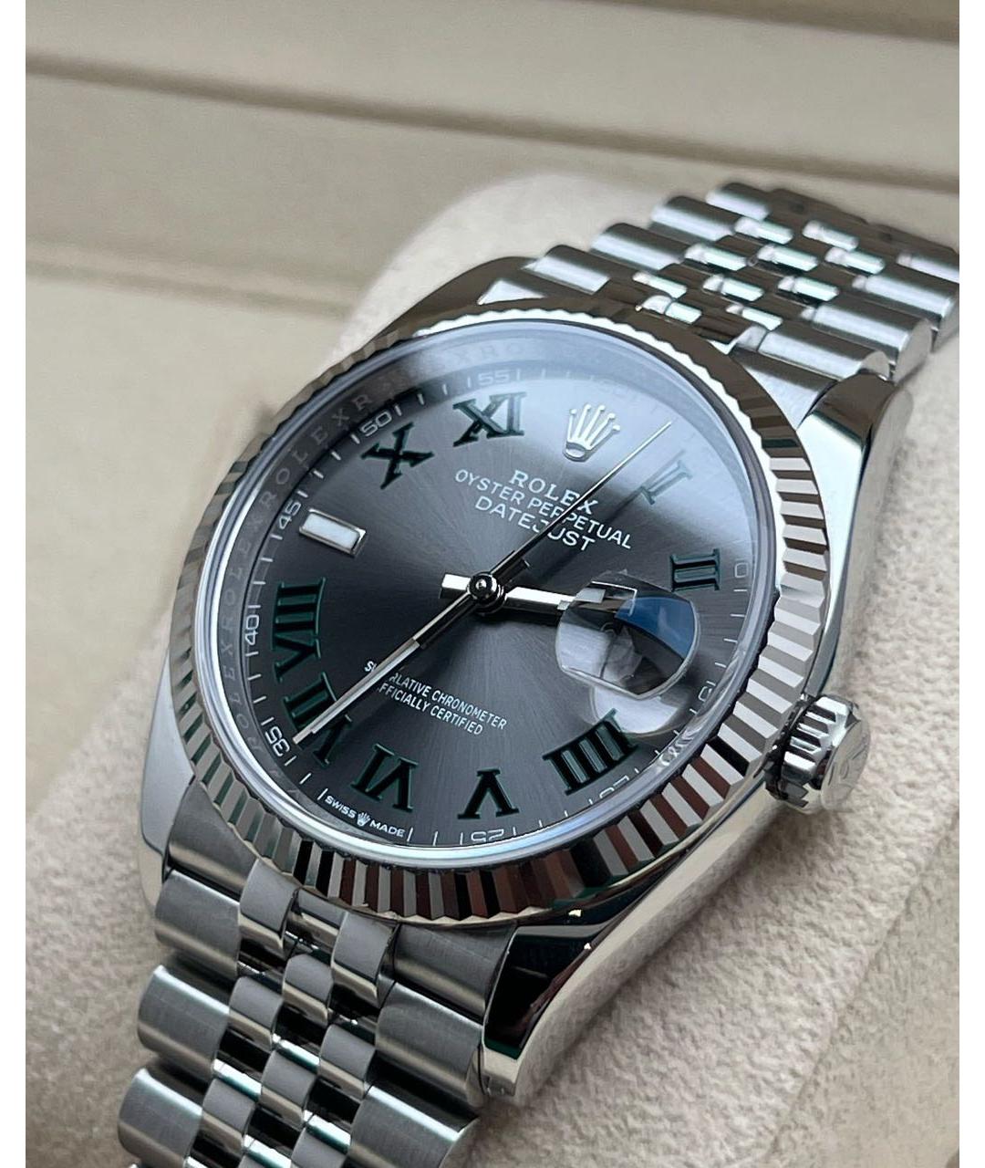 ROLEX Антрацитовые часы из белого золота, фото 2