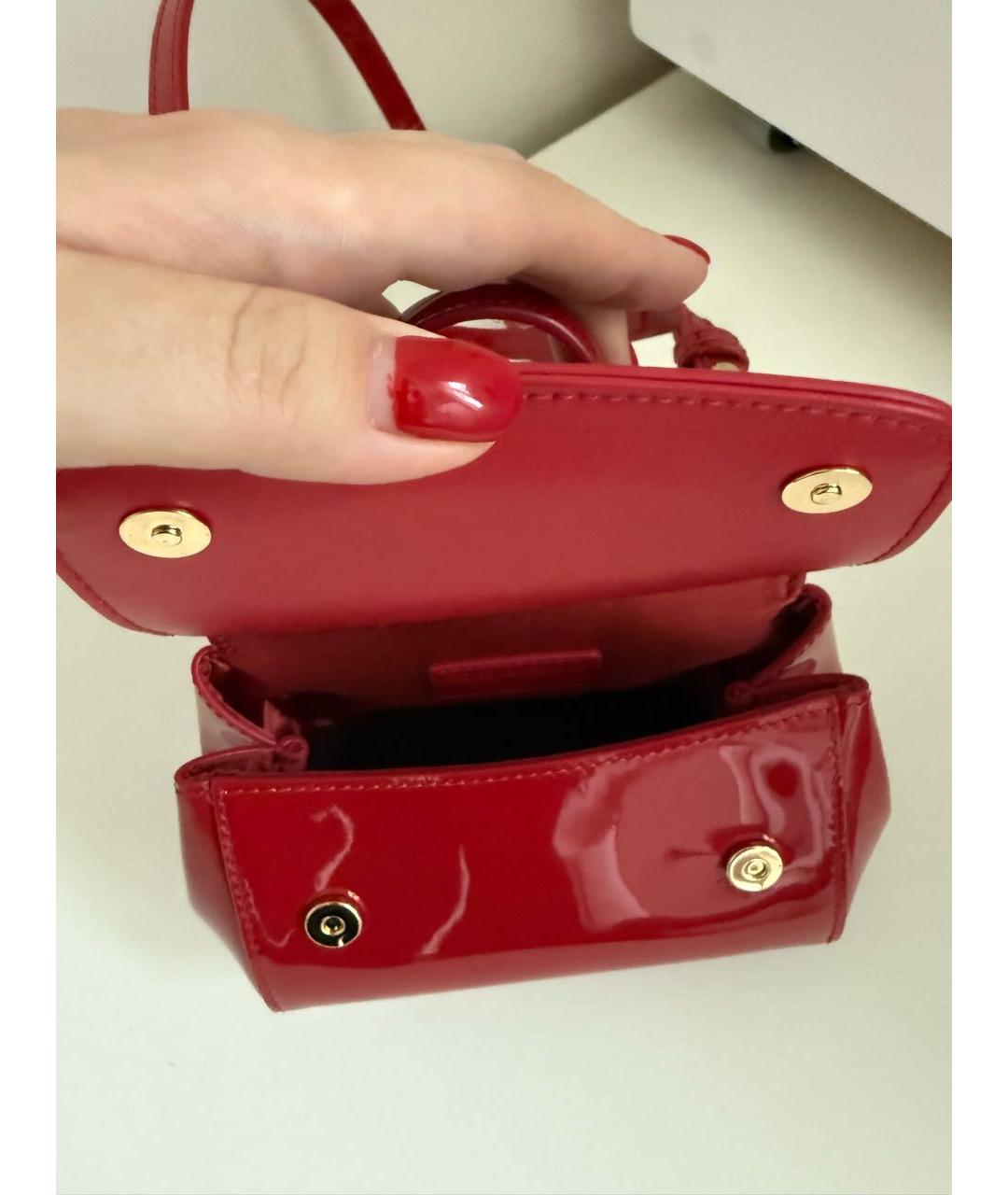 DOLCE&GABBANA Красная сумка через плечо из лакированной кожи, фото 5