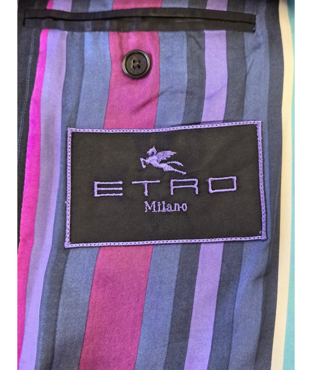 ETRO Темно-синий льняной пиджак, фото 5