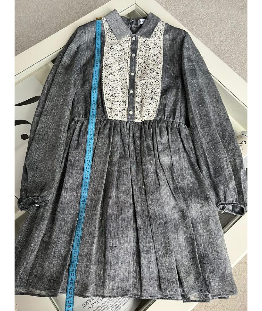 CHRISTIAN DIOR Серое хлопковое повседневное платье, фото 5