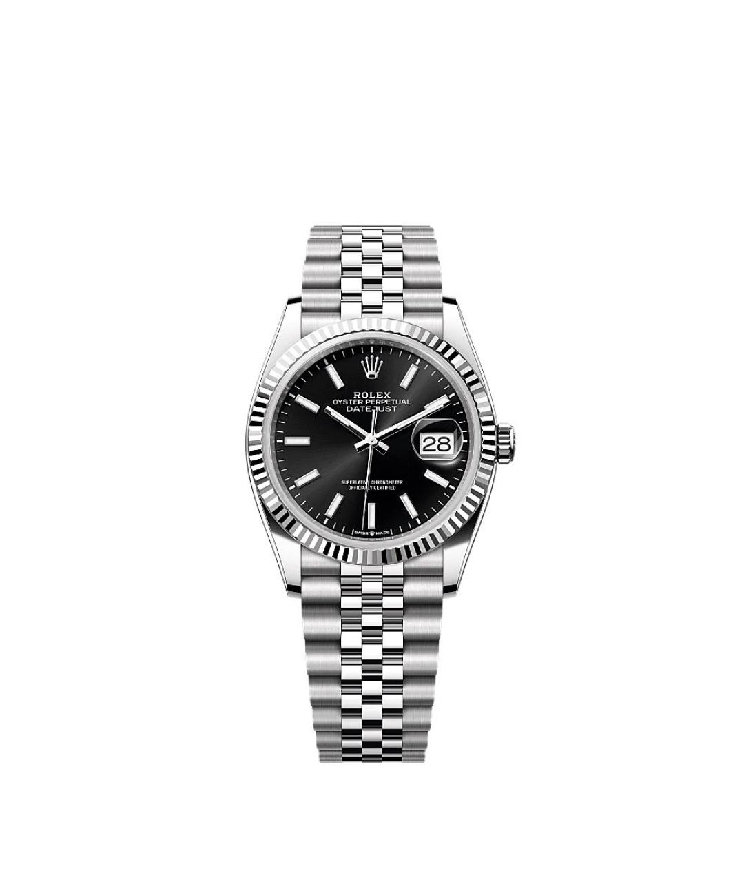 ROLEX Черные часы из белого золота, фото 1