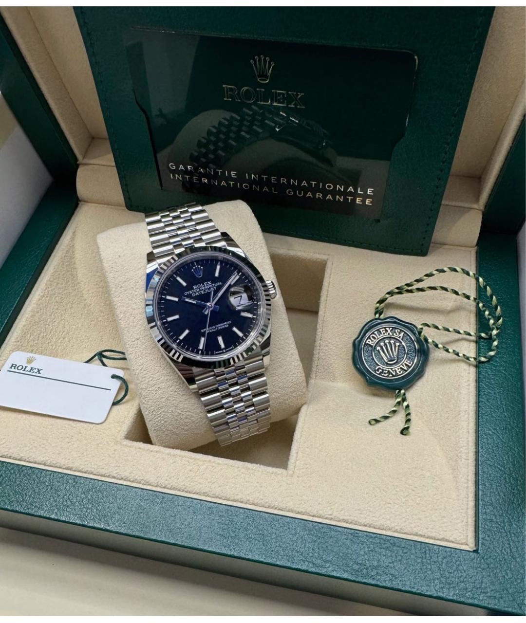 ROLEX Черные часы из белого золота, фото 5