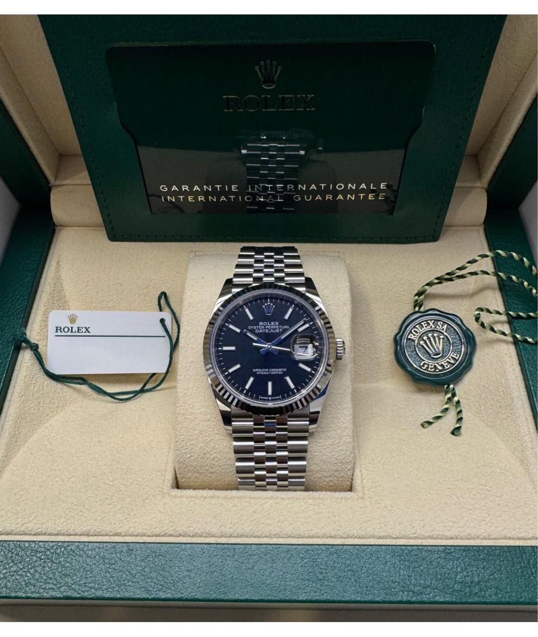 ROLEX Черные часы из белого золота, фото 4