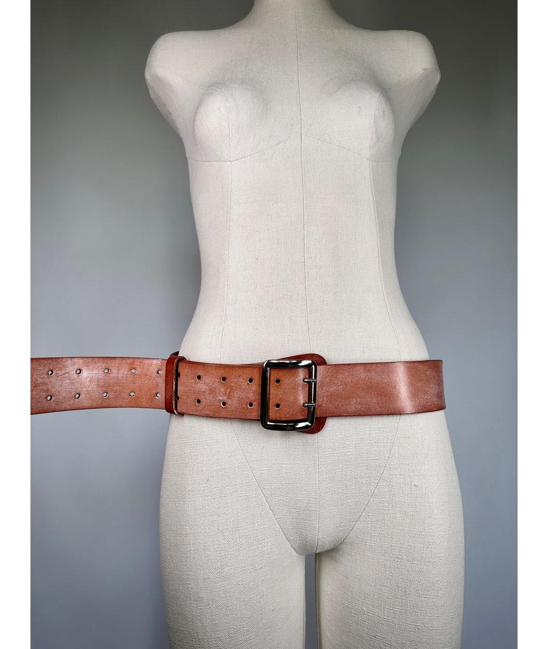 ANN DEMEULEMEESTER Коричневый кожаный ремень, фото 3