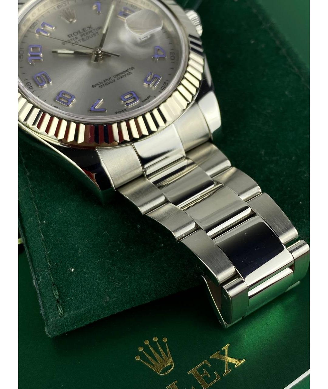ROLEX Серые часы из белого золота, фото 5