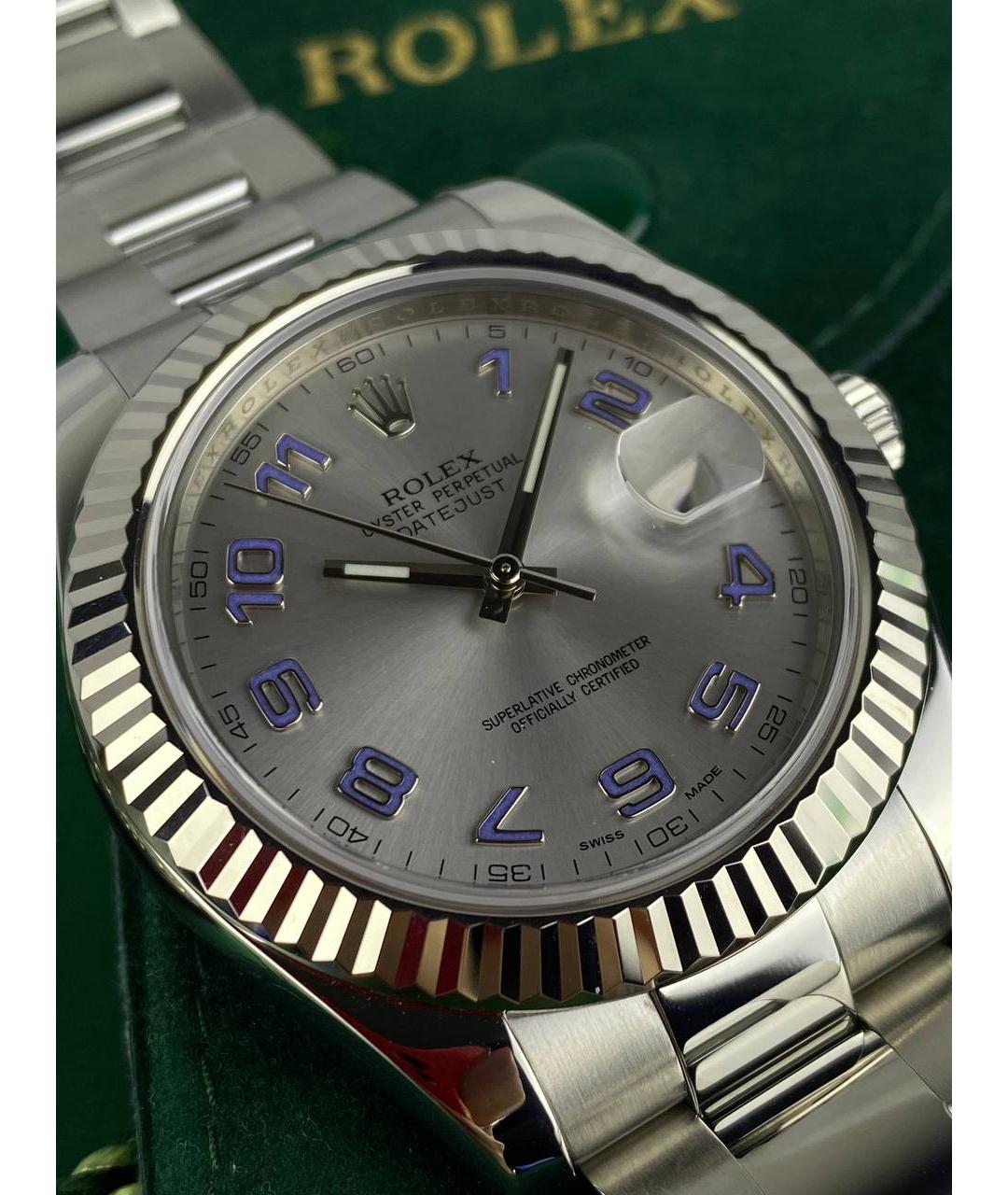 ROLEX Серые часы из белого золота, фото 3