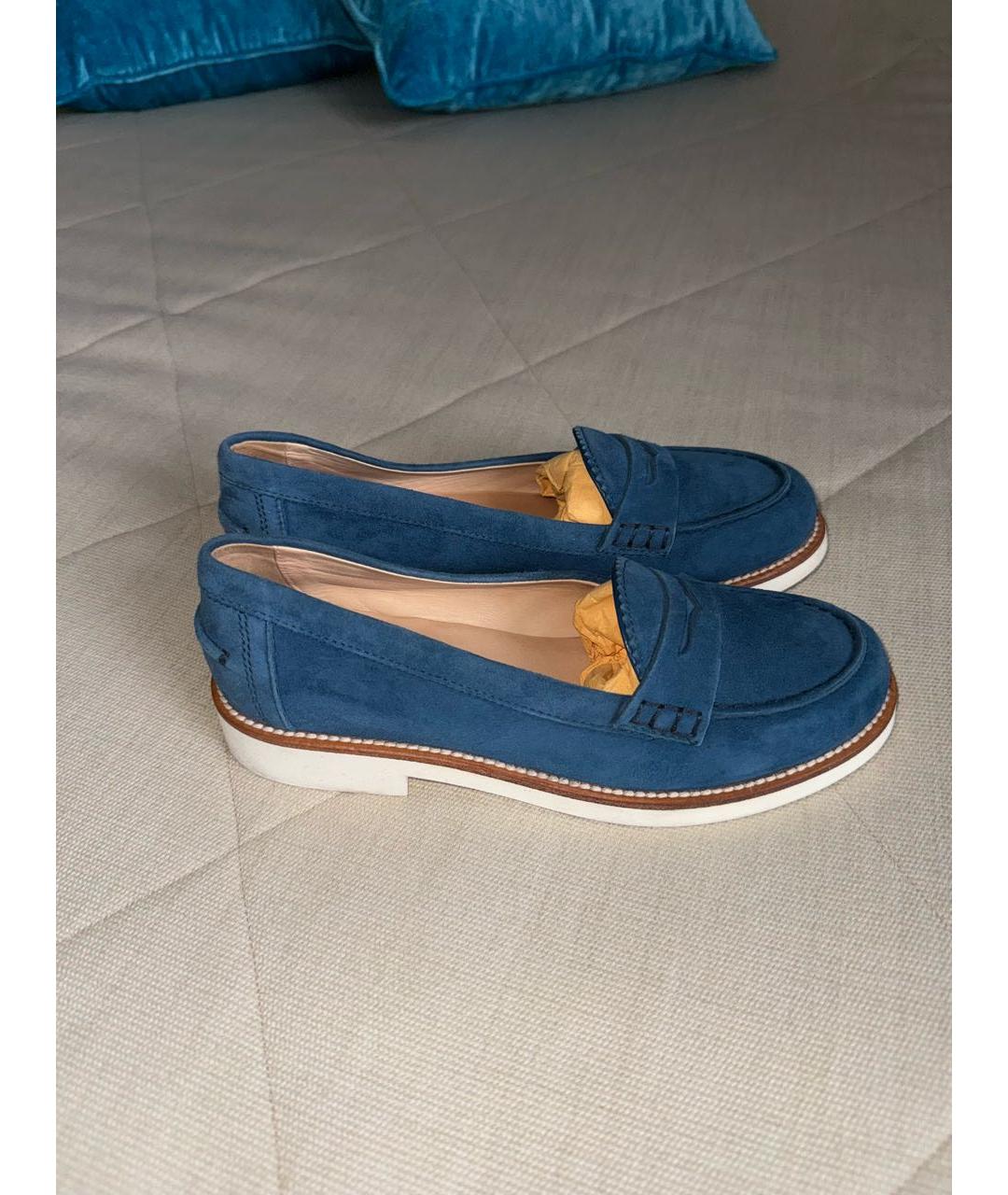 TOD'S Темно-синие замшевые лоферы, фото 5