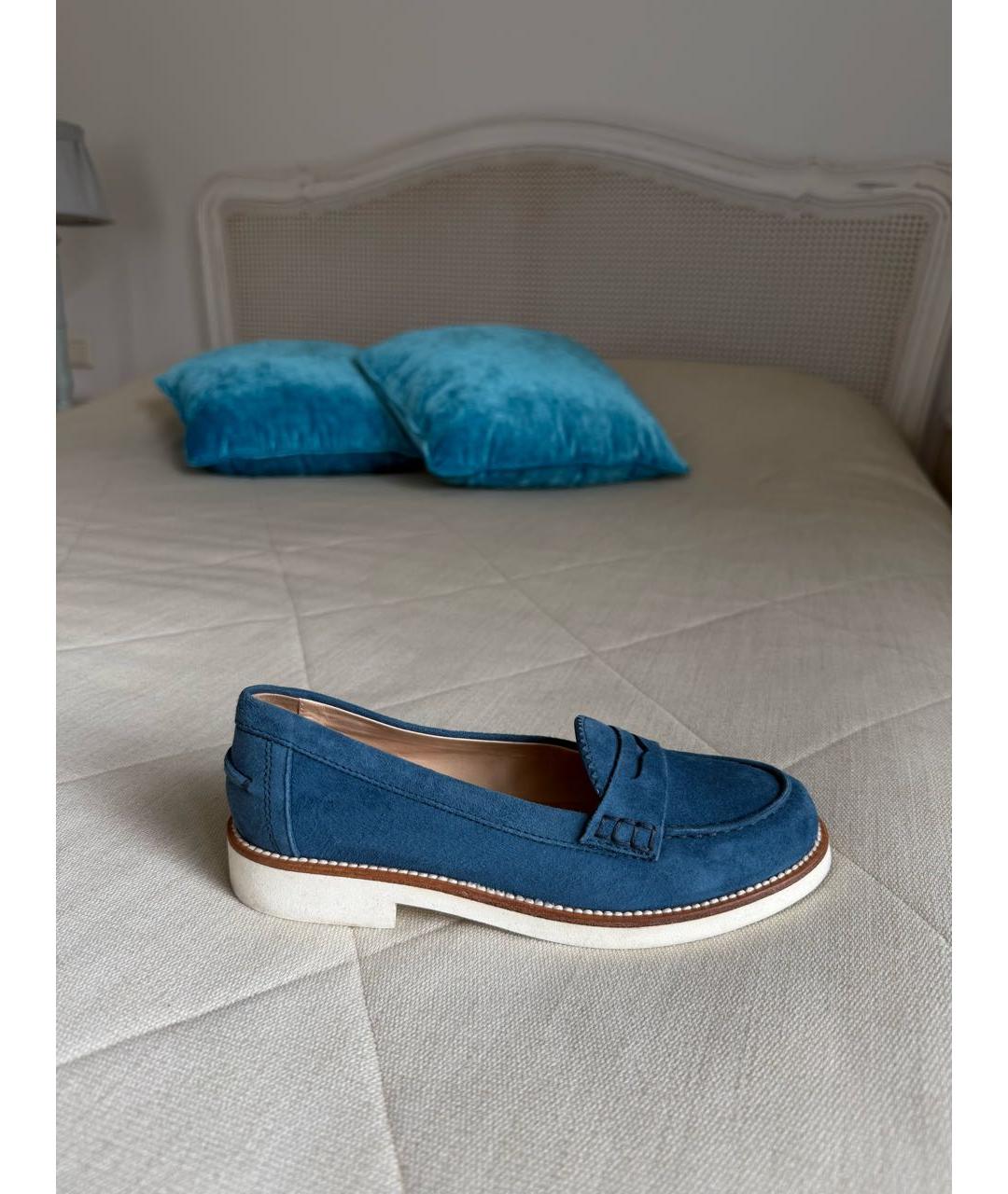 TOD'S Темно-синие замшевые лоферы, фото 8