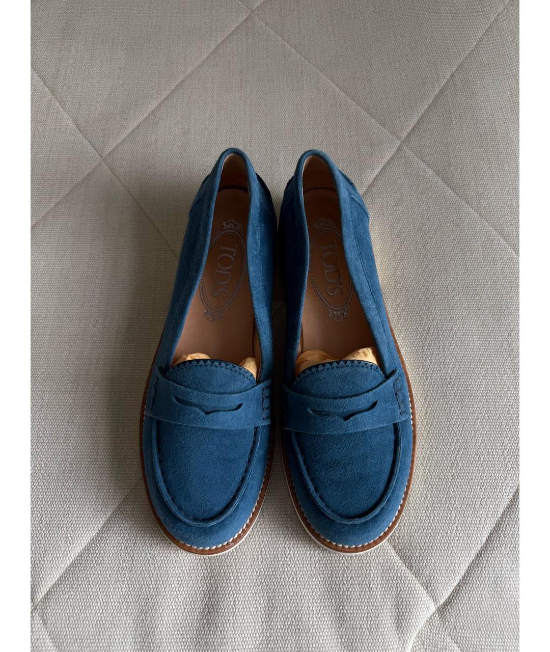 TOD'S Темно-синие замшевые лоферы, фото 2