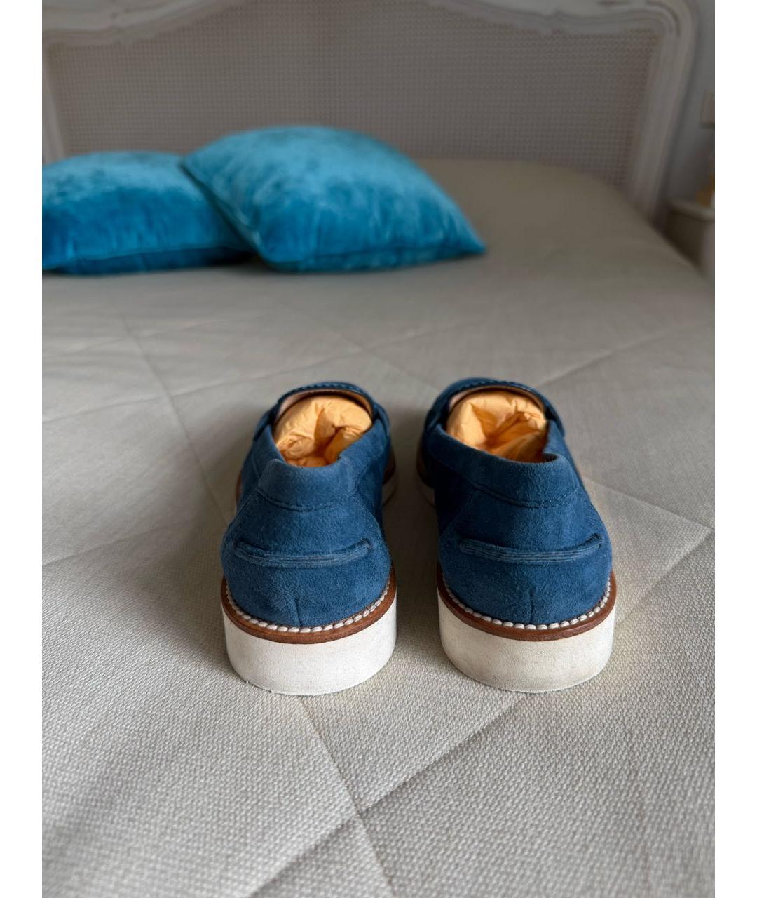 TOD'S Темно-синие замшевые лоферы, фото 4
