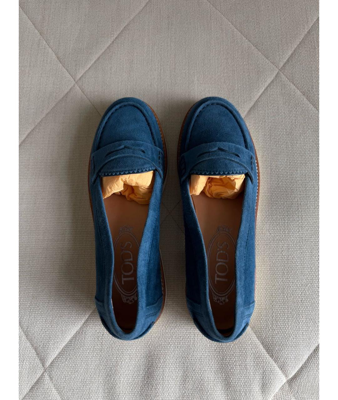 TOD'S Темно-синие замшевые лоферы, фото 3