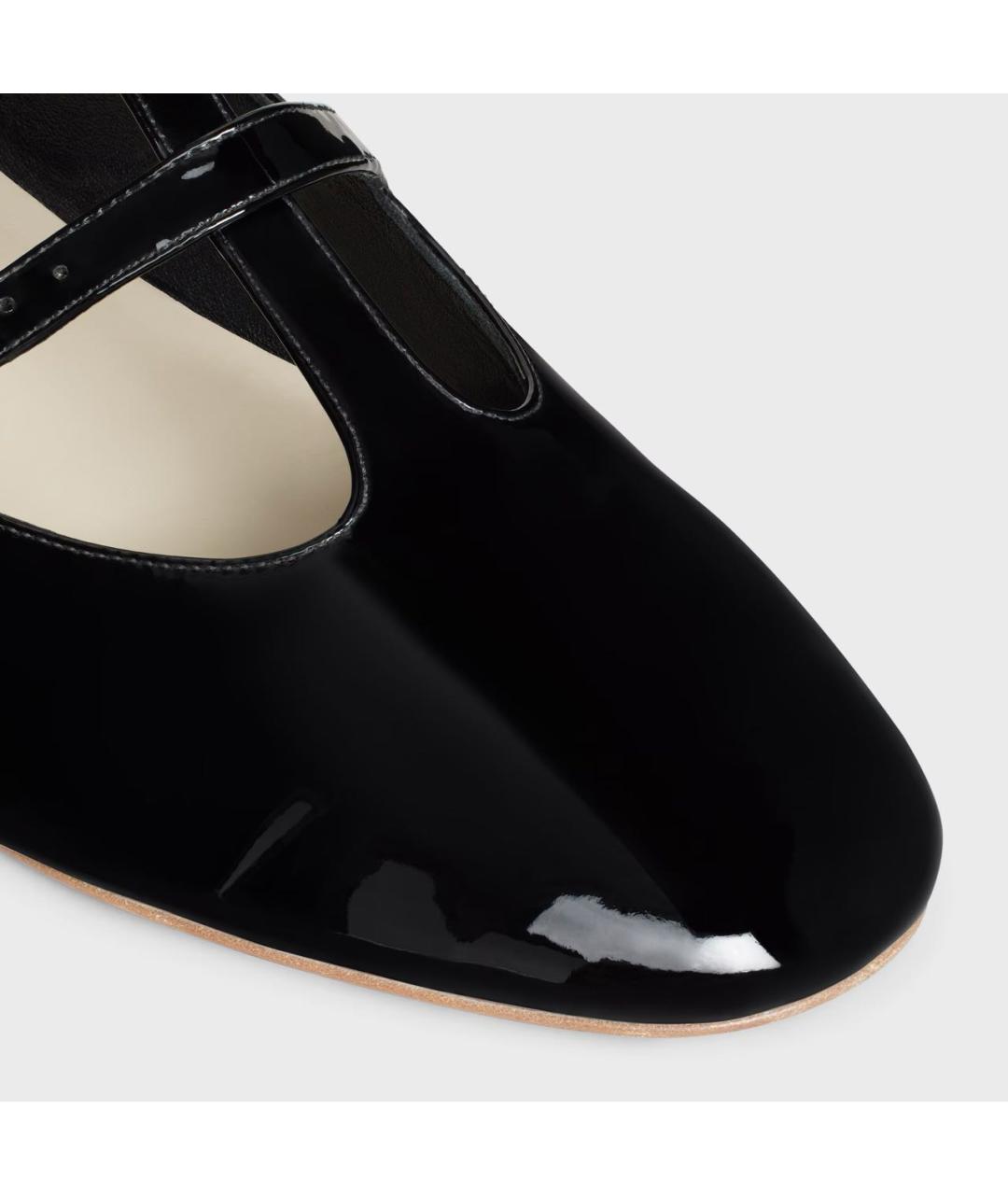 CELINE Черные балетки из лакированной кожи, фото 4
