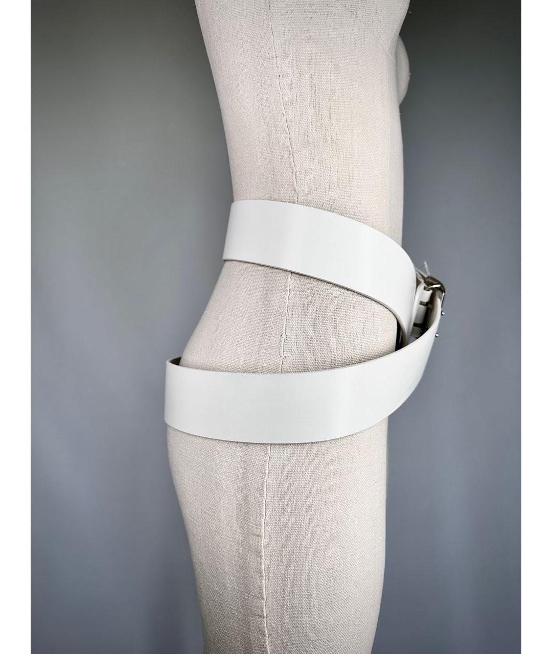 ANN DEMEULEMEESTER Белый кожаный ремень, фото 2