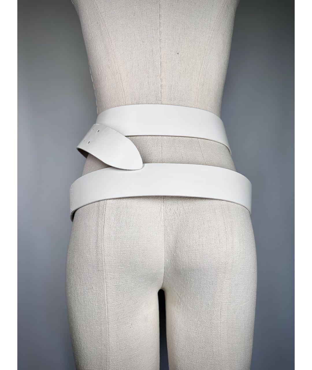 ANN DEMEULEMEESTER Белый кожаный ремень, фото 3