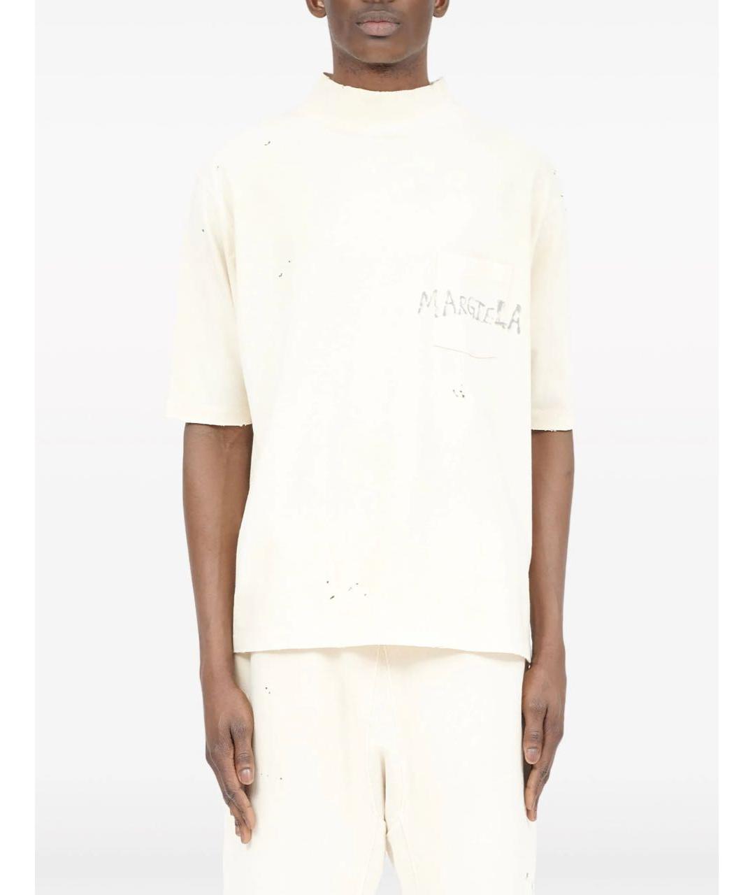 MAISON MARGIELA Бежевая хлопковая футболка, фото 5