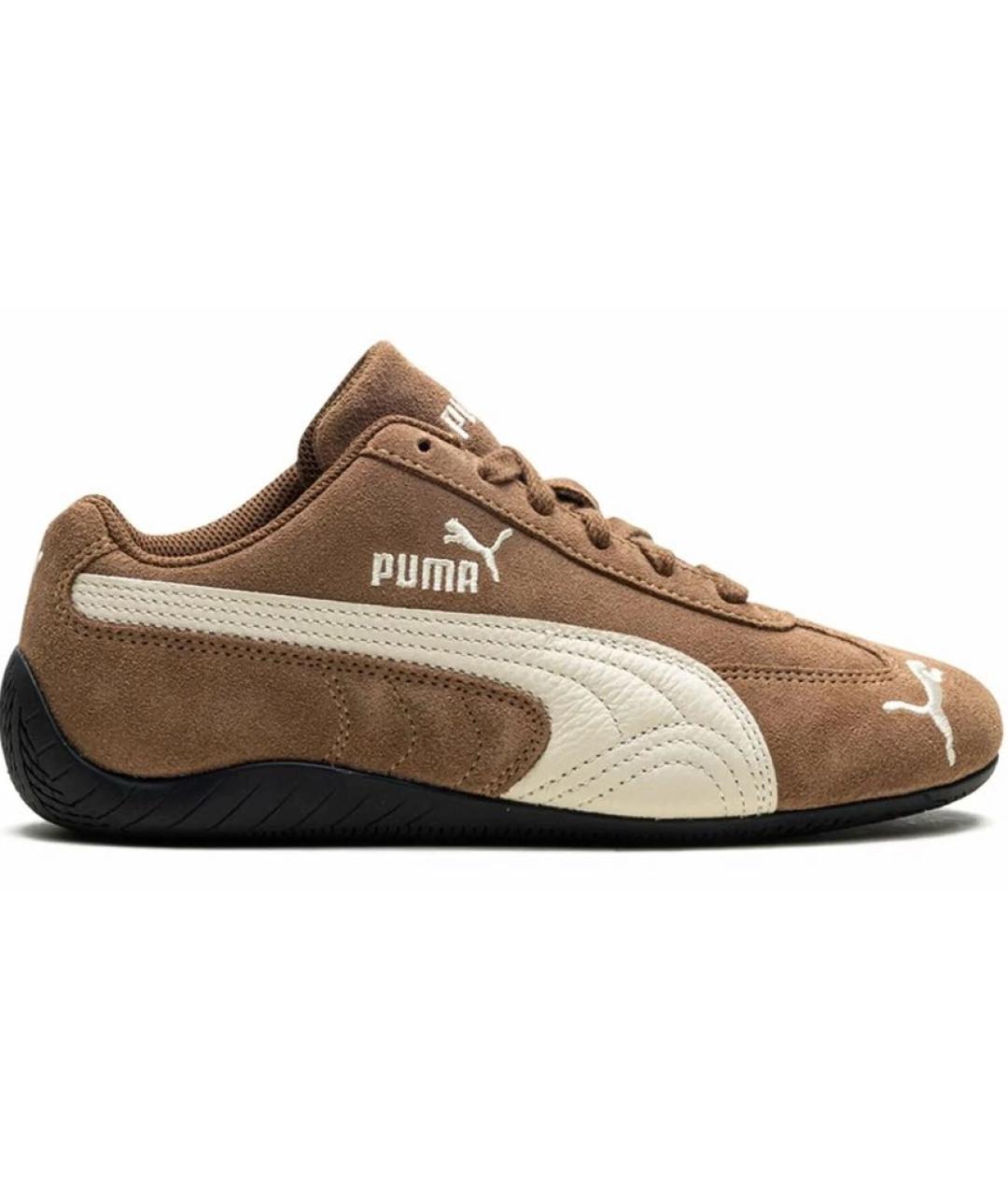 PUMA Коричневые замшевые кроссовки, фото 1