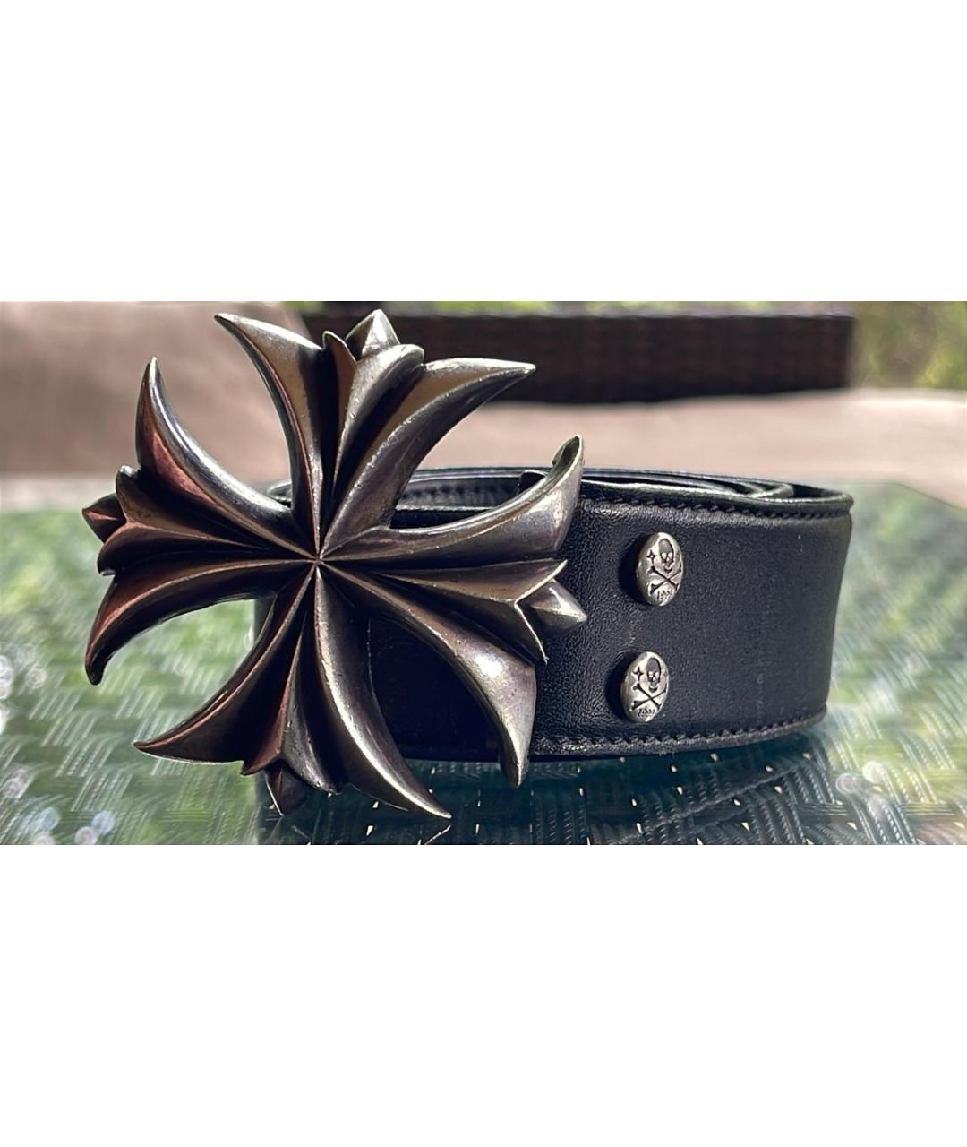 CHROME HEARTS Черный кожаный ремень, фото 2
