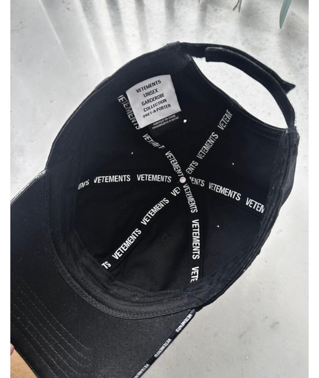 VETEMENTS Черная хлопковая кепка, фото 3