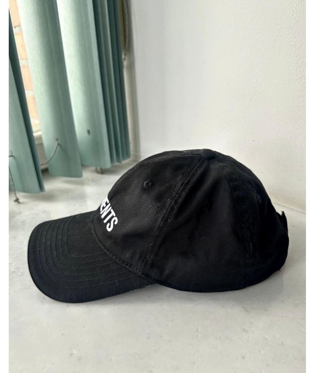 VETEMENTS Черная хлопковая кепка, фото 2