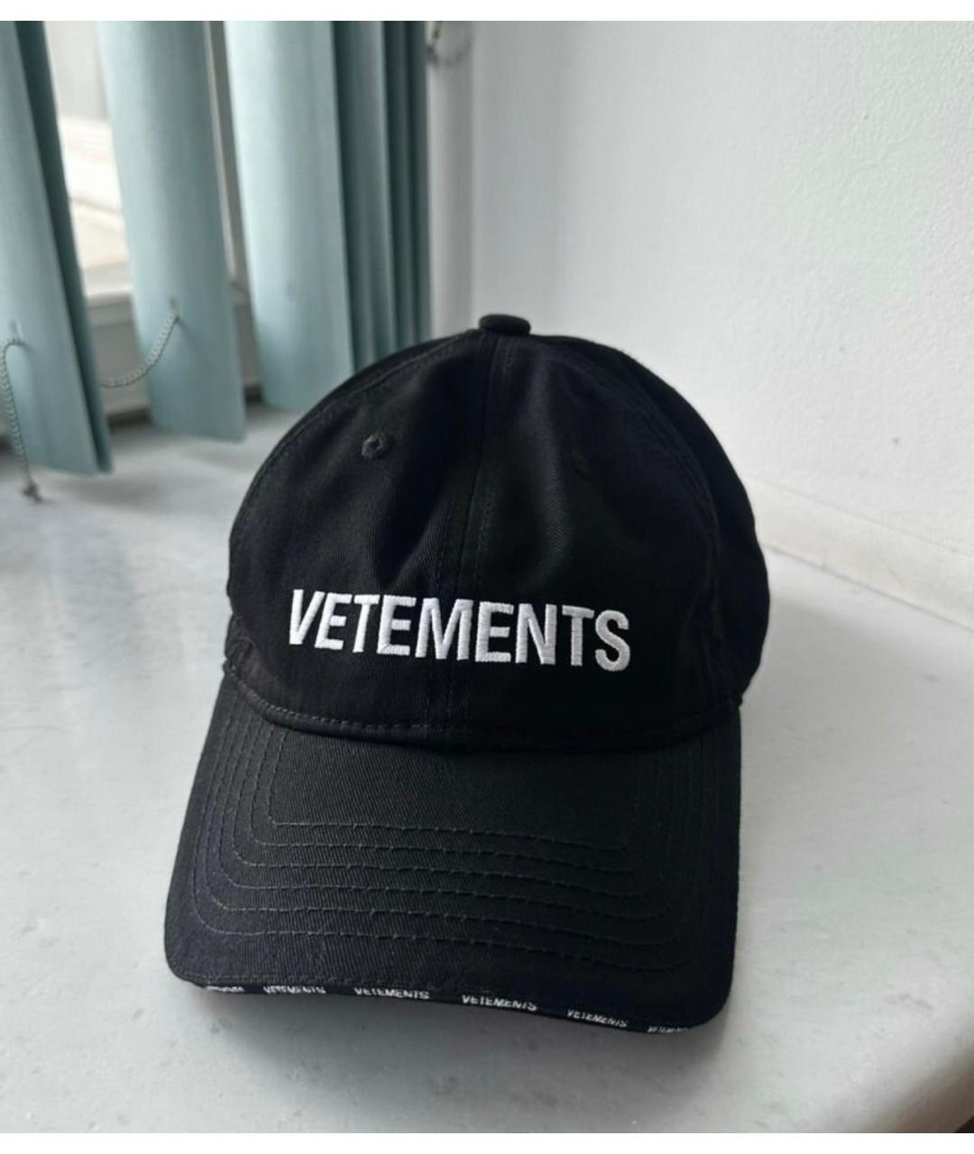 VETEMENTS Черная хлопковая кепка, фото 6