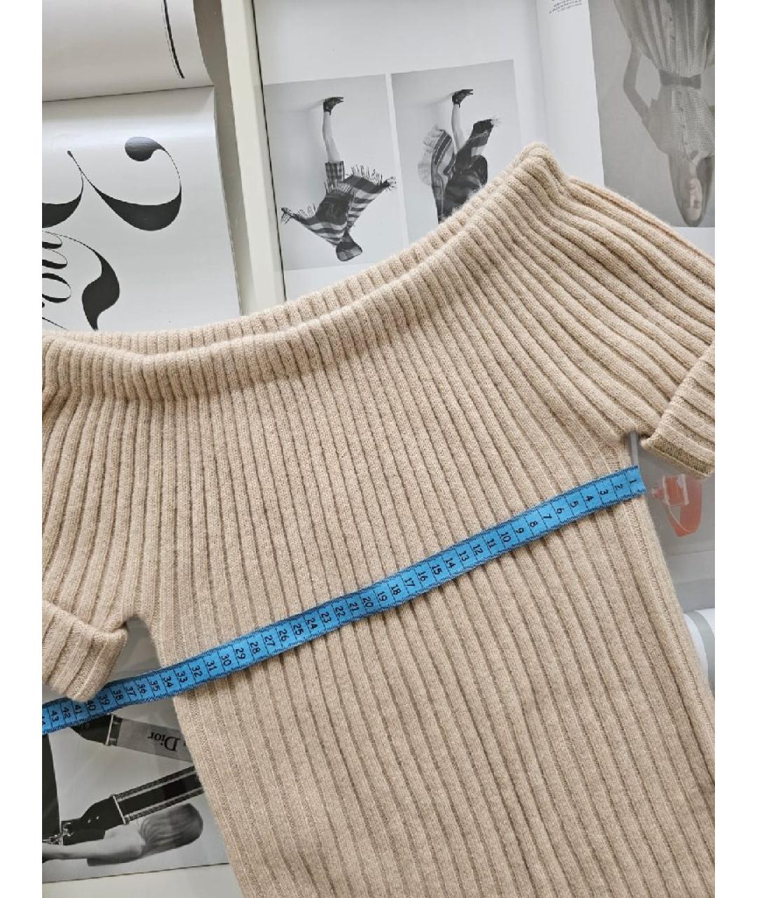 FENDI Бежевая кашемировая футболка, фото 9