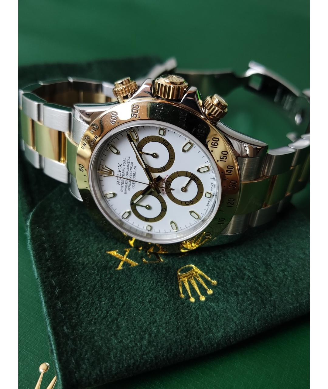 ROLEX Белые часы из желтого золота, фото 3