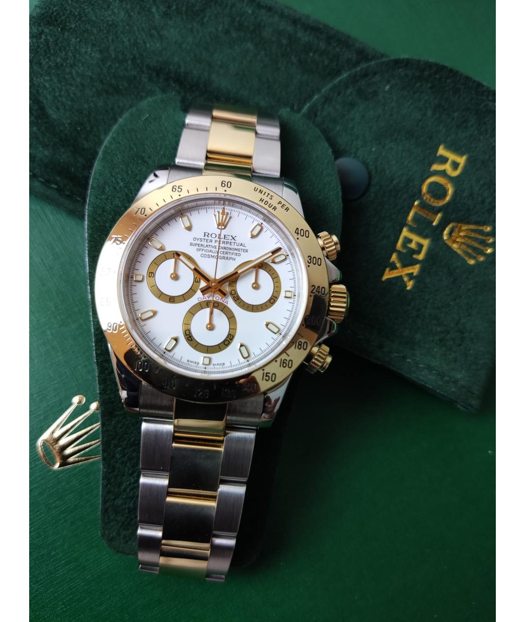 ROLEX Белые часы из желтого золота, фото 2