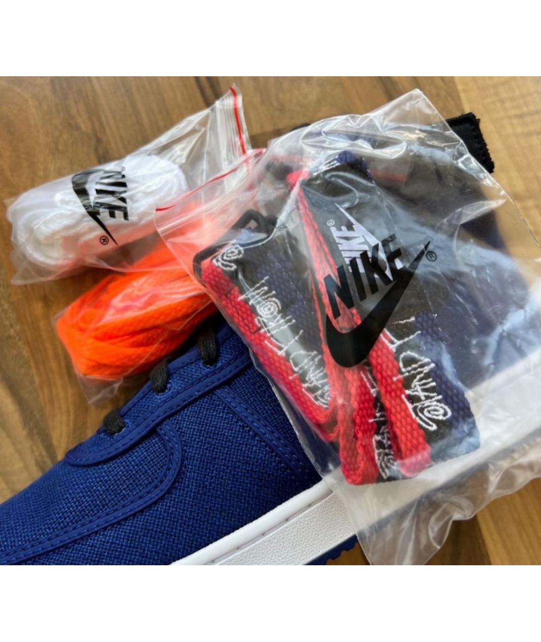 NIKE Темно-синие текстильные высокие кроссовки / кеды, фото 5