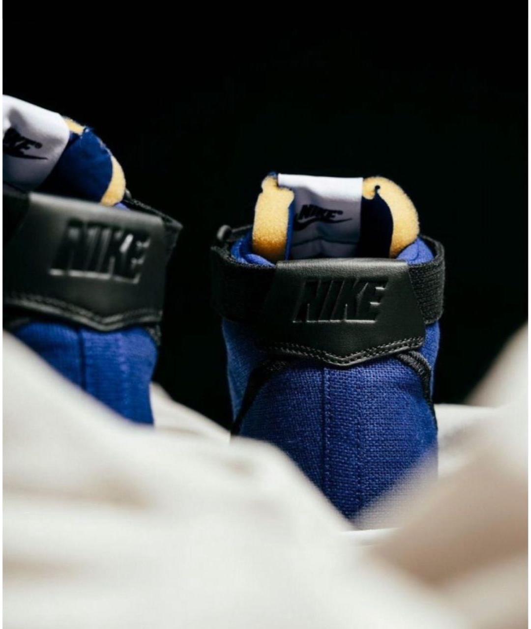 NIKE Темно-синие текстильные высокие кроссовки / кеды, фото 7