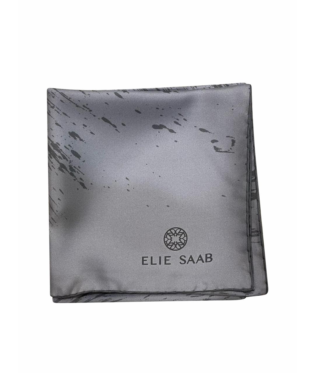 ELIE SAAB Серый шелковый платок, фото 1