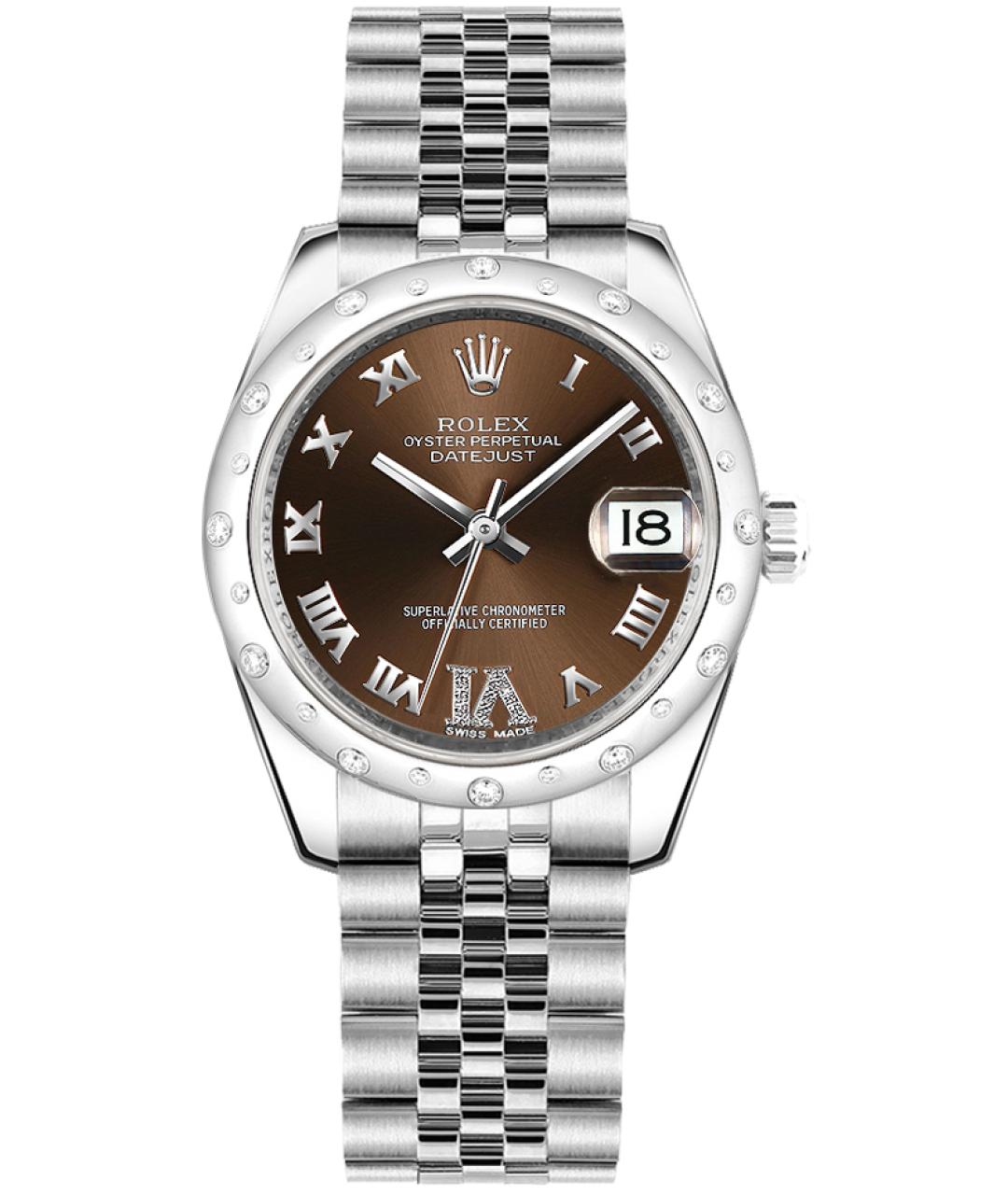 ROLEX Коричневые часы из белого золота, фото 1