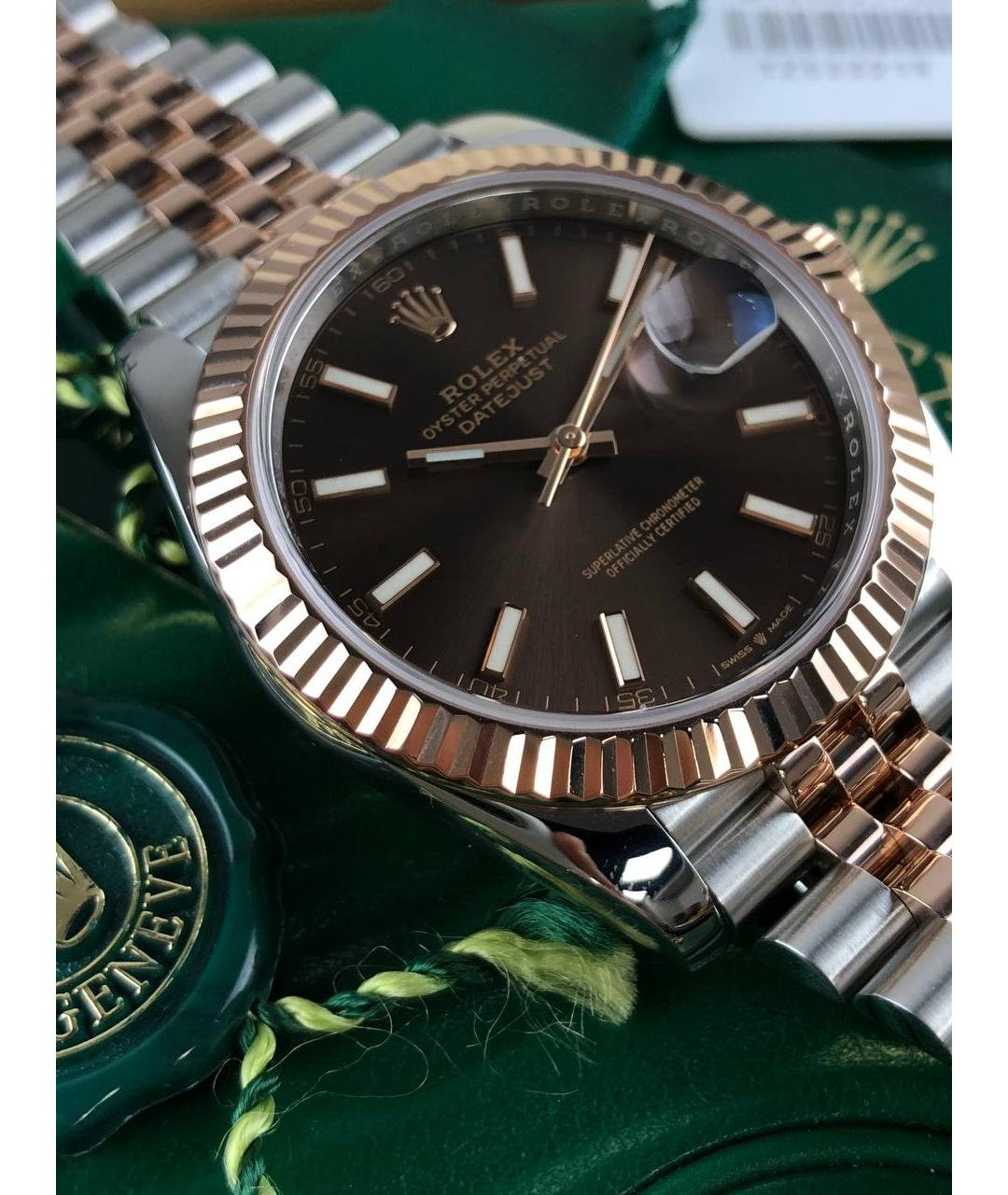 ROLEX Коричневые часы из розового золота, фото 3