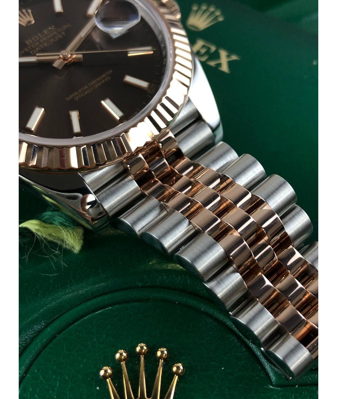 ROLEX Коричневые часы из розового золота, фото 4