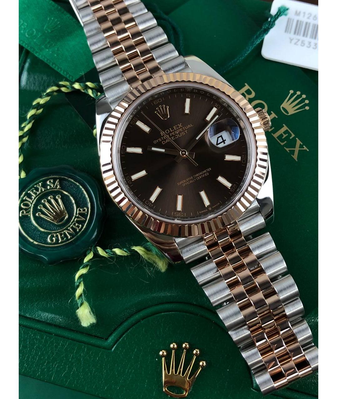 ROLEX Коричневые часы из розового золота, фото 2