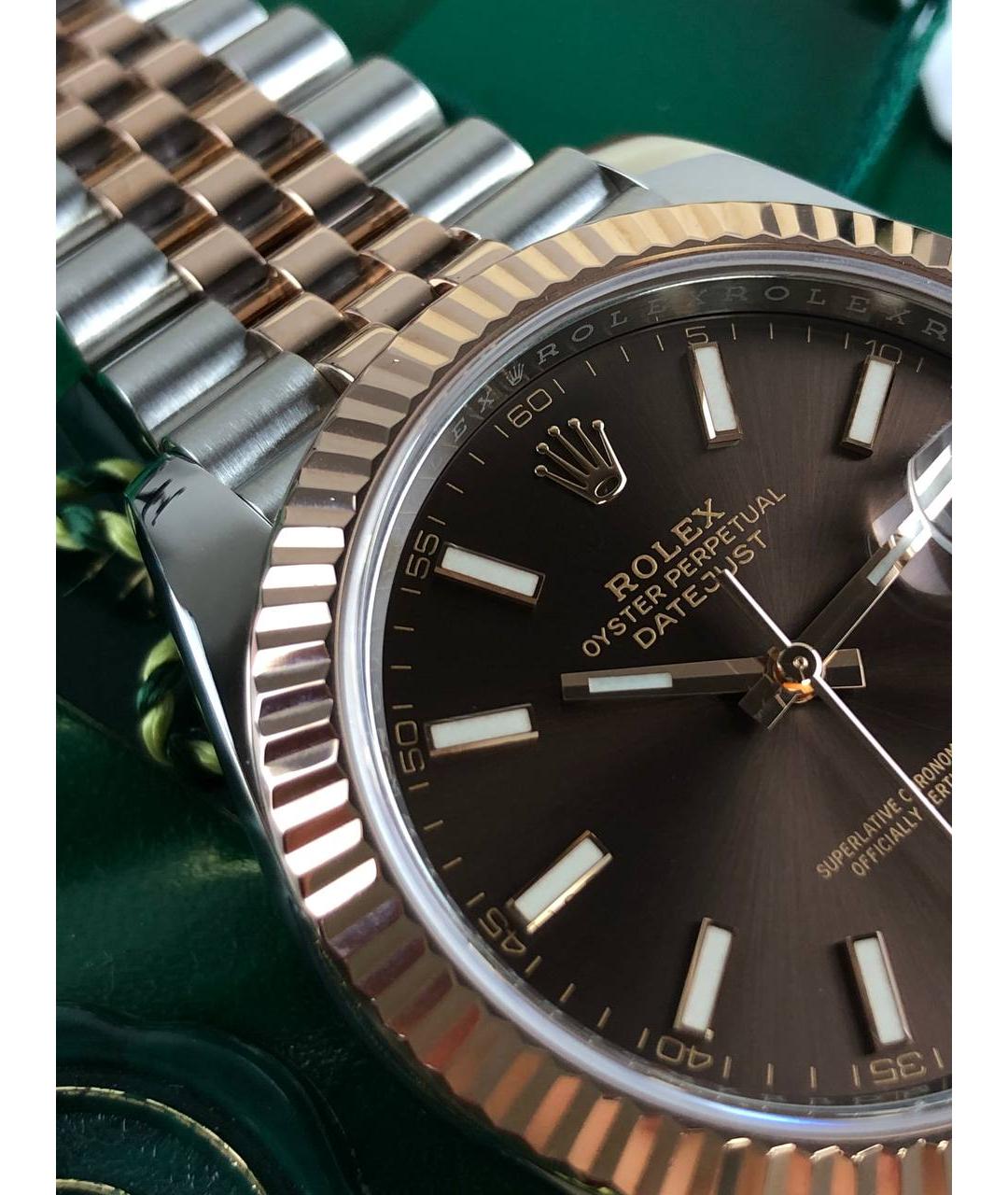 ROLEX Коричневые часы из розового золота, фото 5