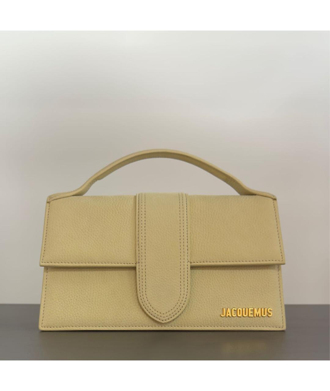 JACQUEMUS Бежевая кожаная сумка тоут, фото 9