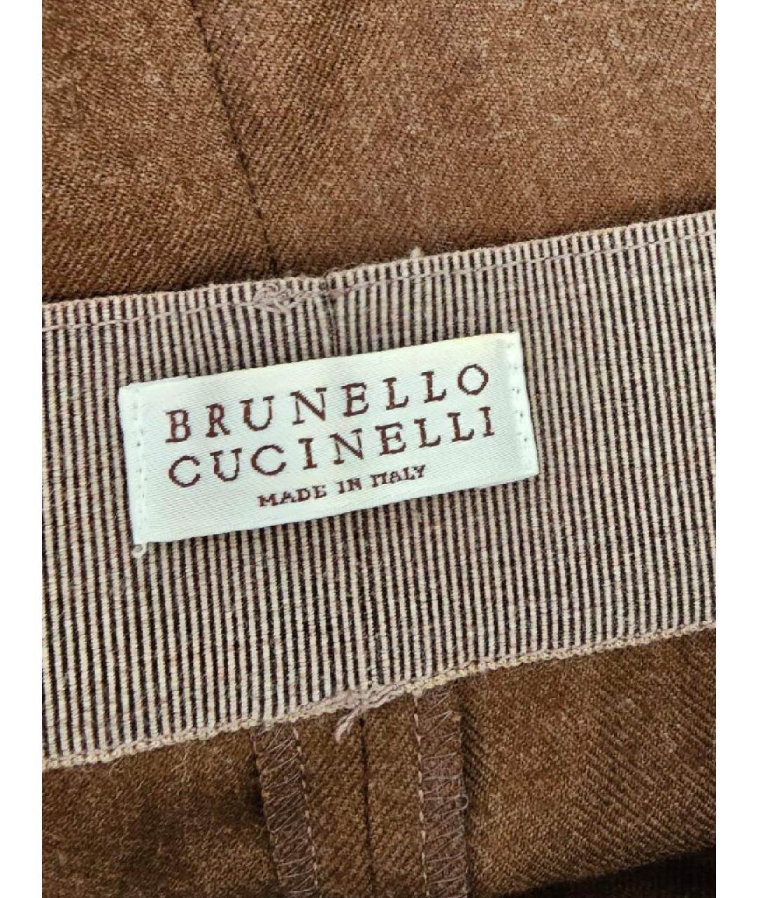 BRUNELLO CUCINELLI Коричневая хлопковая юбка миди, фото 6