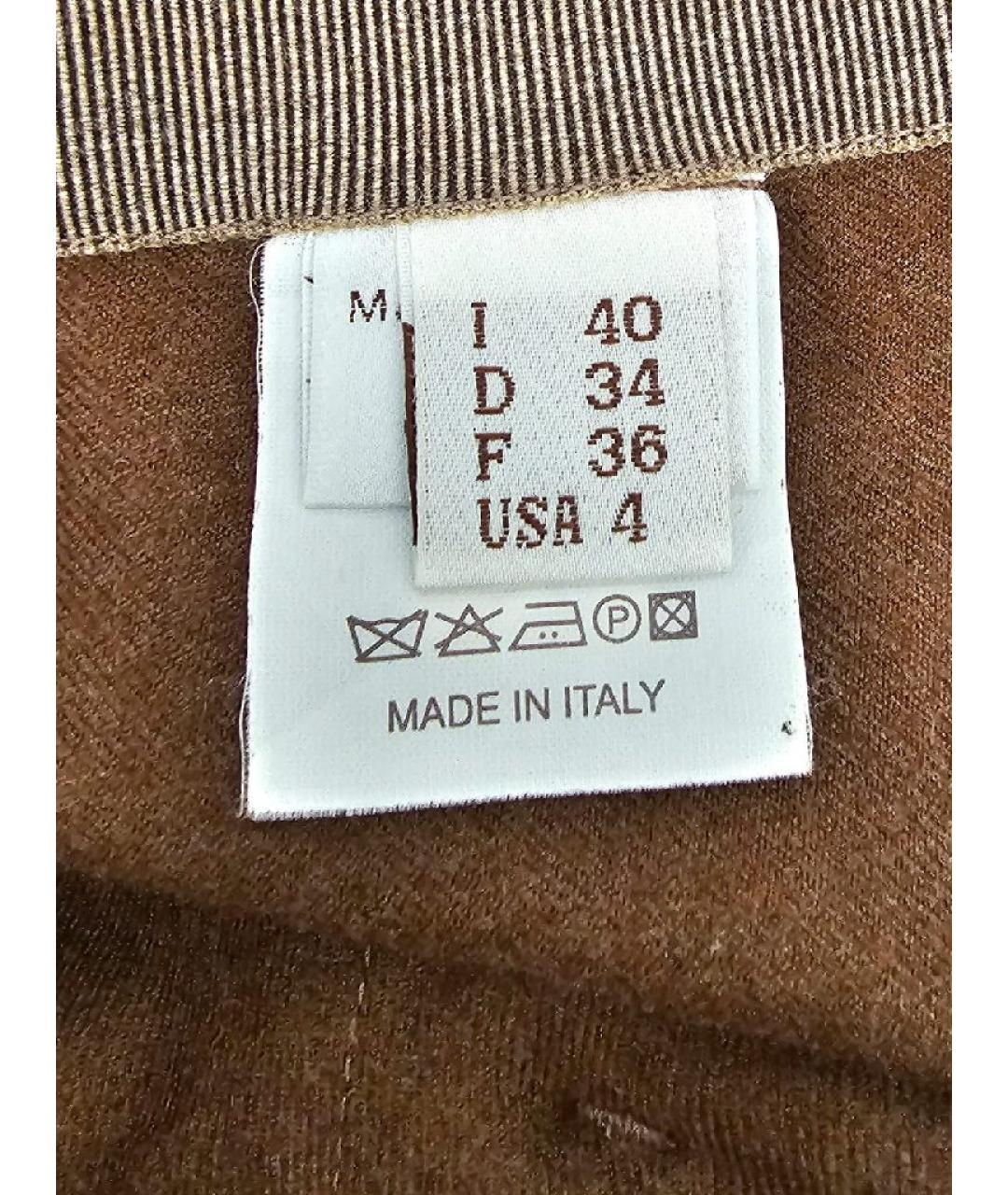 BRUNELLO CUCINELLI Коричневая хлопковая юбка миди, фото 5