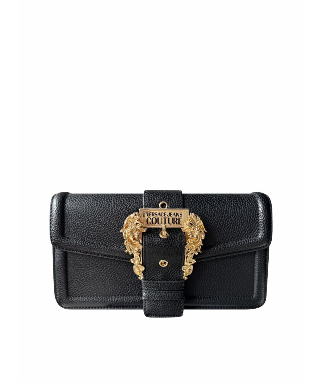 VERSACE JEANS COUTURE Черная кожаная сумка с короткими ручками, фото 1