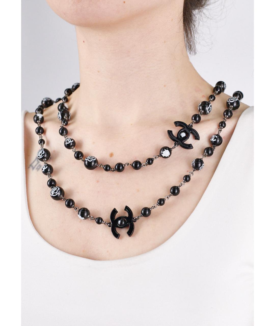 CHANEL Черное пластиковое колье, фото 6