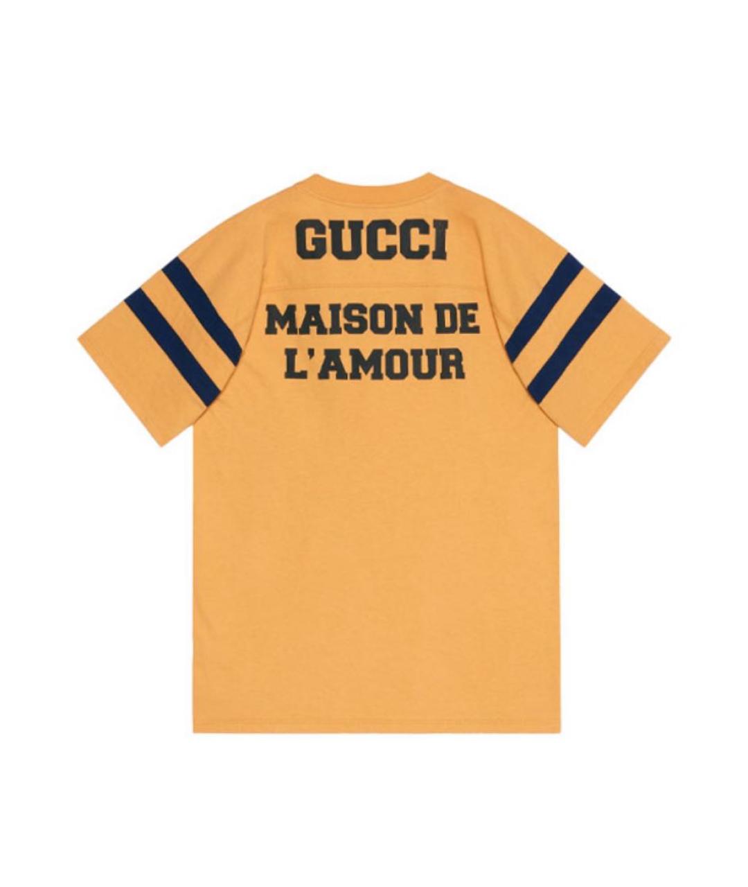 GUCCI Оранжевая хлопковая футболка, фото 2