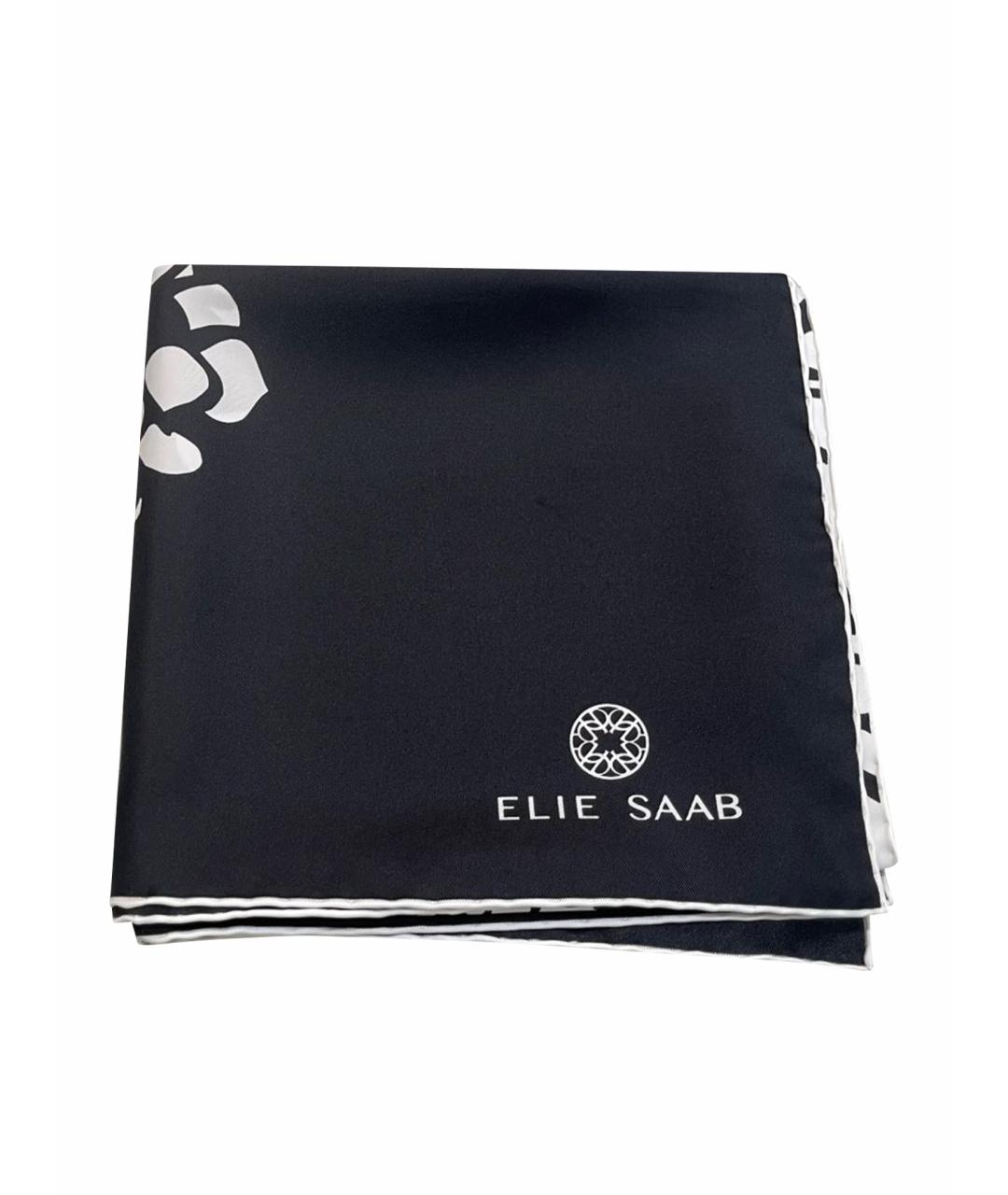 ELIE SAAB Черный шелковый платок, фото 1
