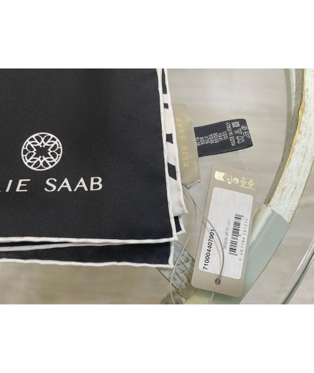 ELIE SAAB Черный шелковый платок, фото 3