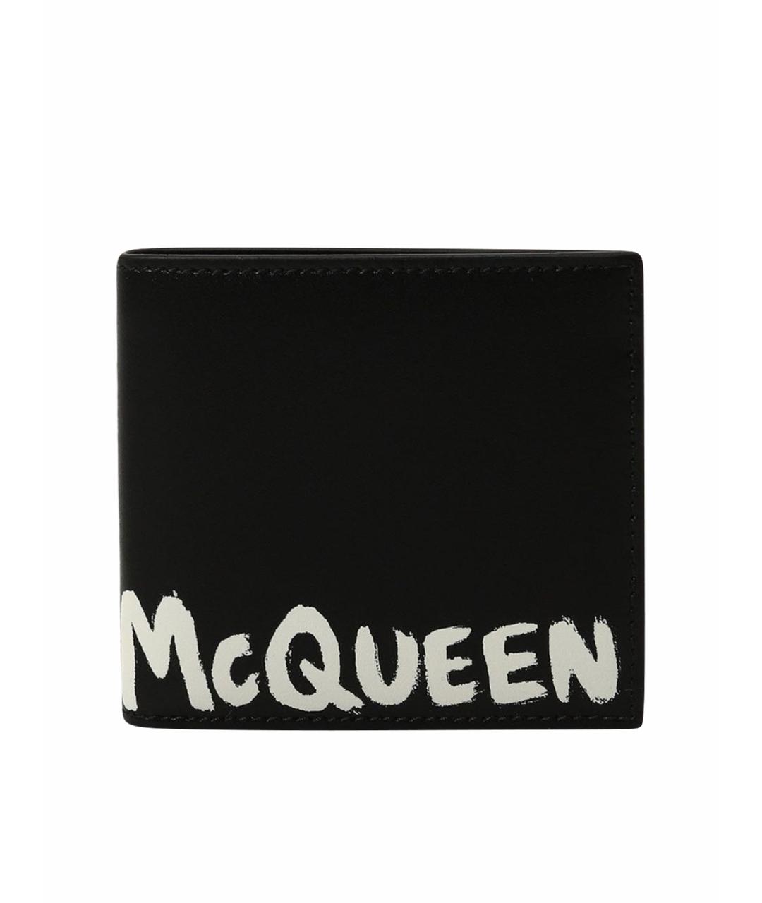 ALEXANDER MCQUEEN Черный кожаный кошелек, фото 1