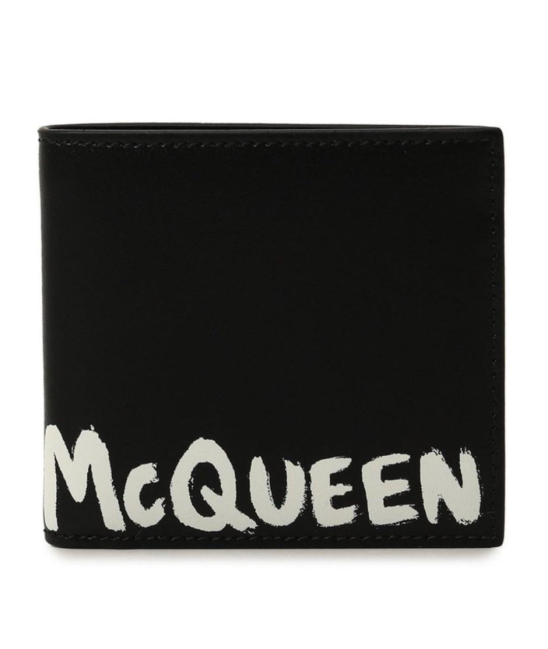 ALEXANDER MCQUEEN Черный кожаный кошелек, фото 4
